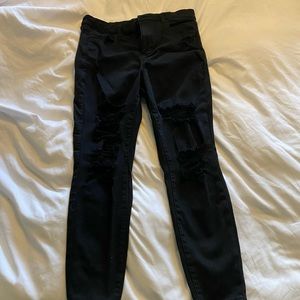 American Eagle Jeans Size 12 Black Distressed